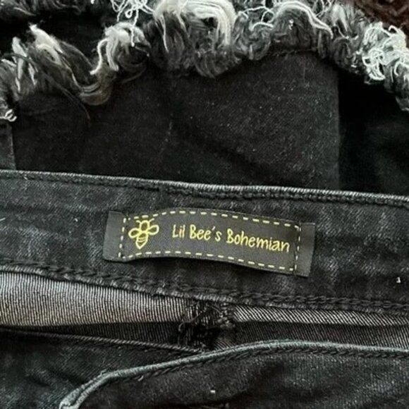 Vintage Lil Bee's Black big flare bell bottom jeans size Large - Picture 2 of 2